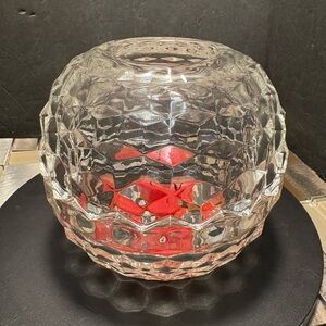 Vintage HOMCO Faceted Glass Globe Fairy Light Tea Lamp Votive Candle Holder